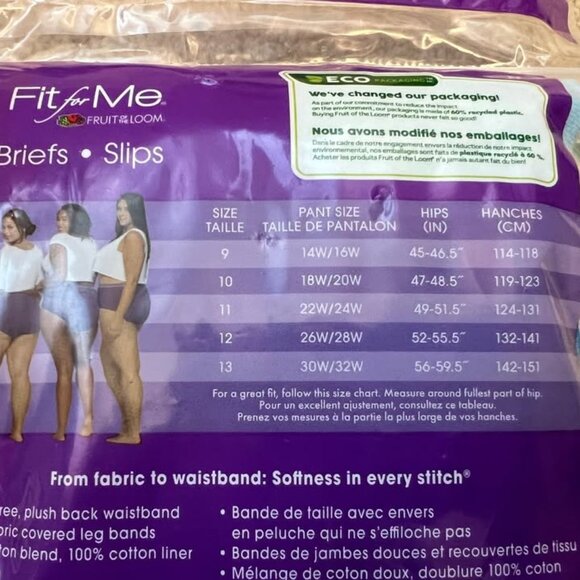 Pack of 5 Brand New Plus Size Briefs Slips (Size 10) - Picture 2 of 2